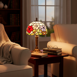 Tiffany Style Lamp with Coloured Stained Glass