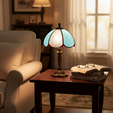 Lamp with Blue Glass Body