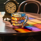 Handcrafted 3D Mug with Stacked Books for Book Lovers