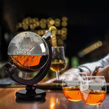 Whiskey Globe Decanter Set with Glasses
