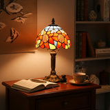 Vintage Glass Lamp with Sunflower