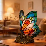 Handcrafted Glass Lamp with Butterfly