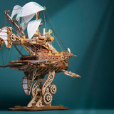 Handcrafted Masterpiece Fantasy Airships – DIY Wooden 3D Model Kit