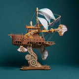 Handcrafted Masterpiece Fantasy Airships – DIY Wooden 3D Model Kit