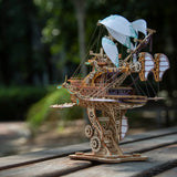 Handcrafted Masterpiece Fantasy Airships – DIY Wooden 3D Model Kit
