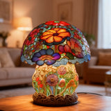 Colourful Mushroom Lamp with Flowers