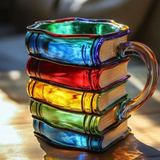 Handcrafted Colourful Mug with a Book Theme