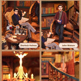 Sherlock Holmes Detective Agency Wooden Puzzle Book Nook